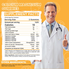 Close-up of vegan calcium magnesium gummies