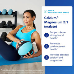 Close-up of calcium and magnesium malate capsules