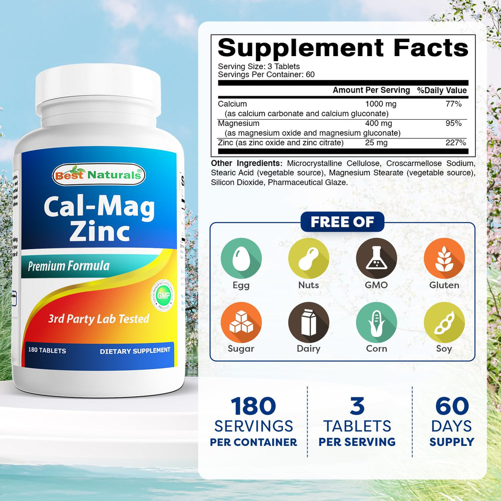 Calcium Magnesium Zinc 360 tablets serving image