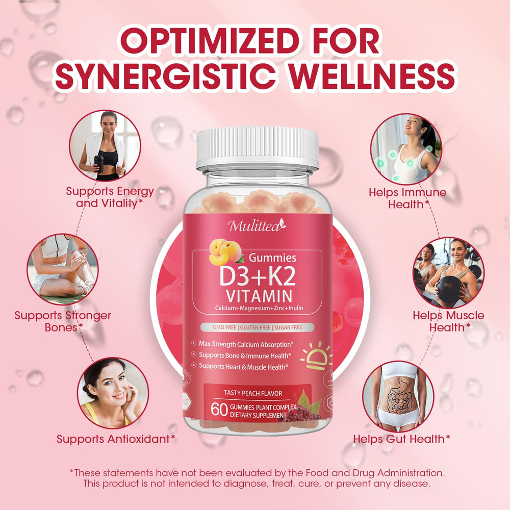 Graphic showing calcium absorption with D3 and K2