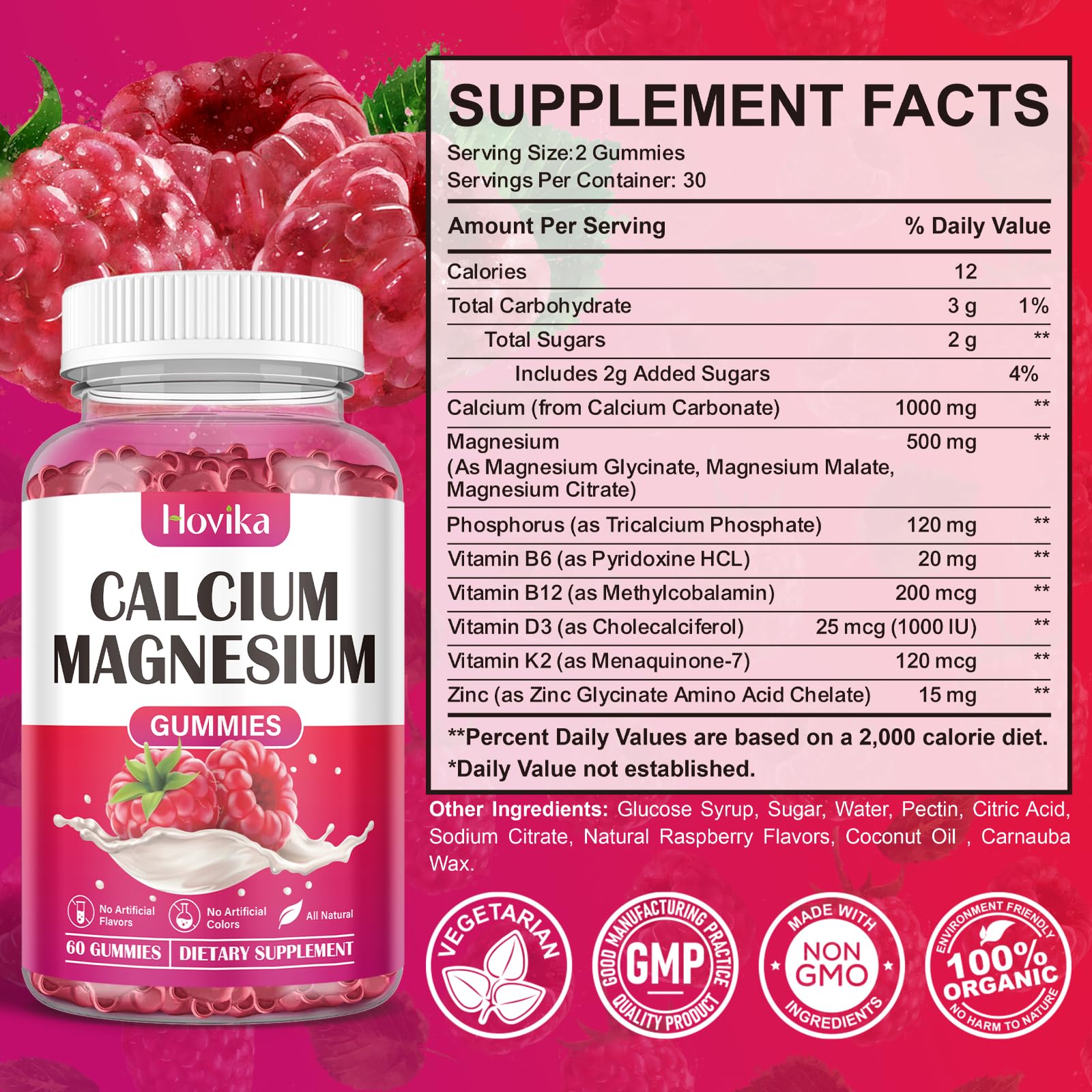 Front packaging view of Calcium Magnesium Zinc Gummies