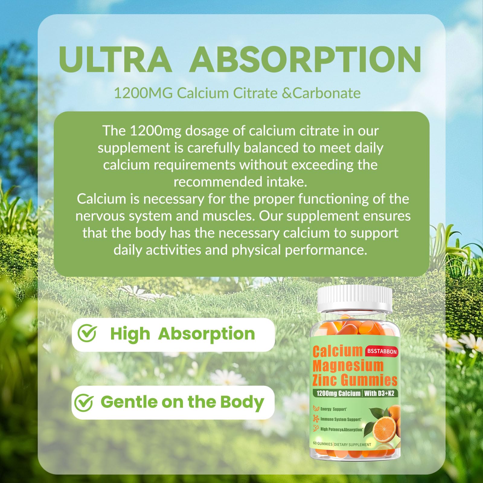 Bottle highlighting vitamins D3, B12 and K2