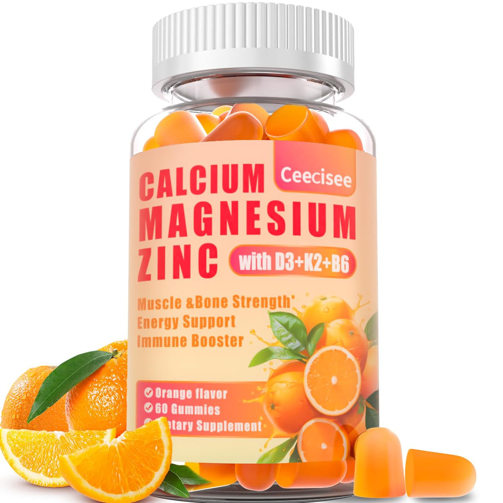 Calcium Magnesium Zinc Gummies with D3 B6 K2 bottle