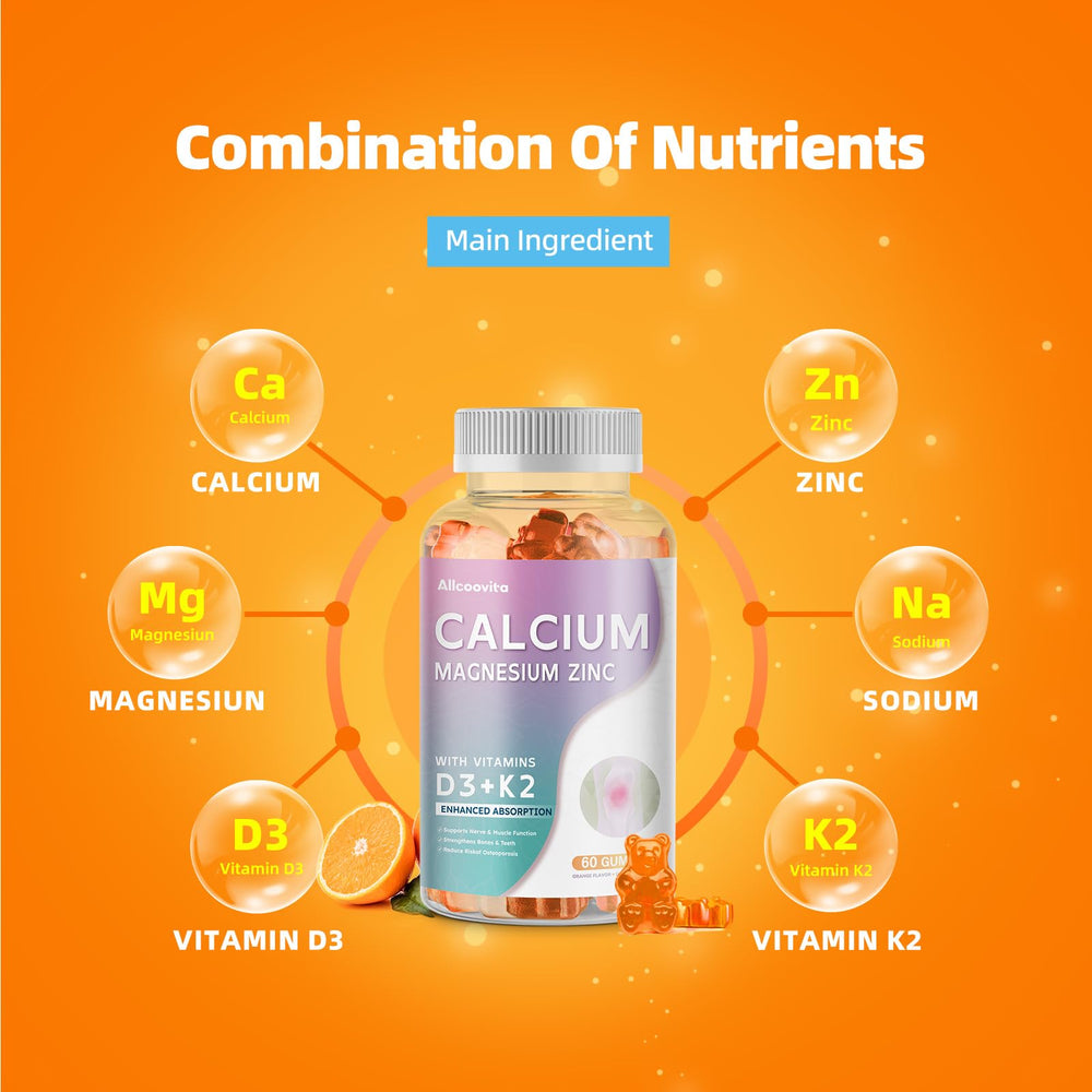 Illustration showing Vitamin D3 and Vitamin K2 ingredients
