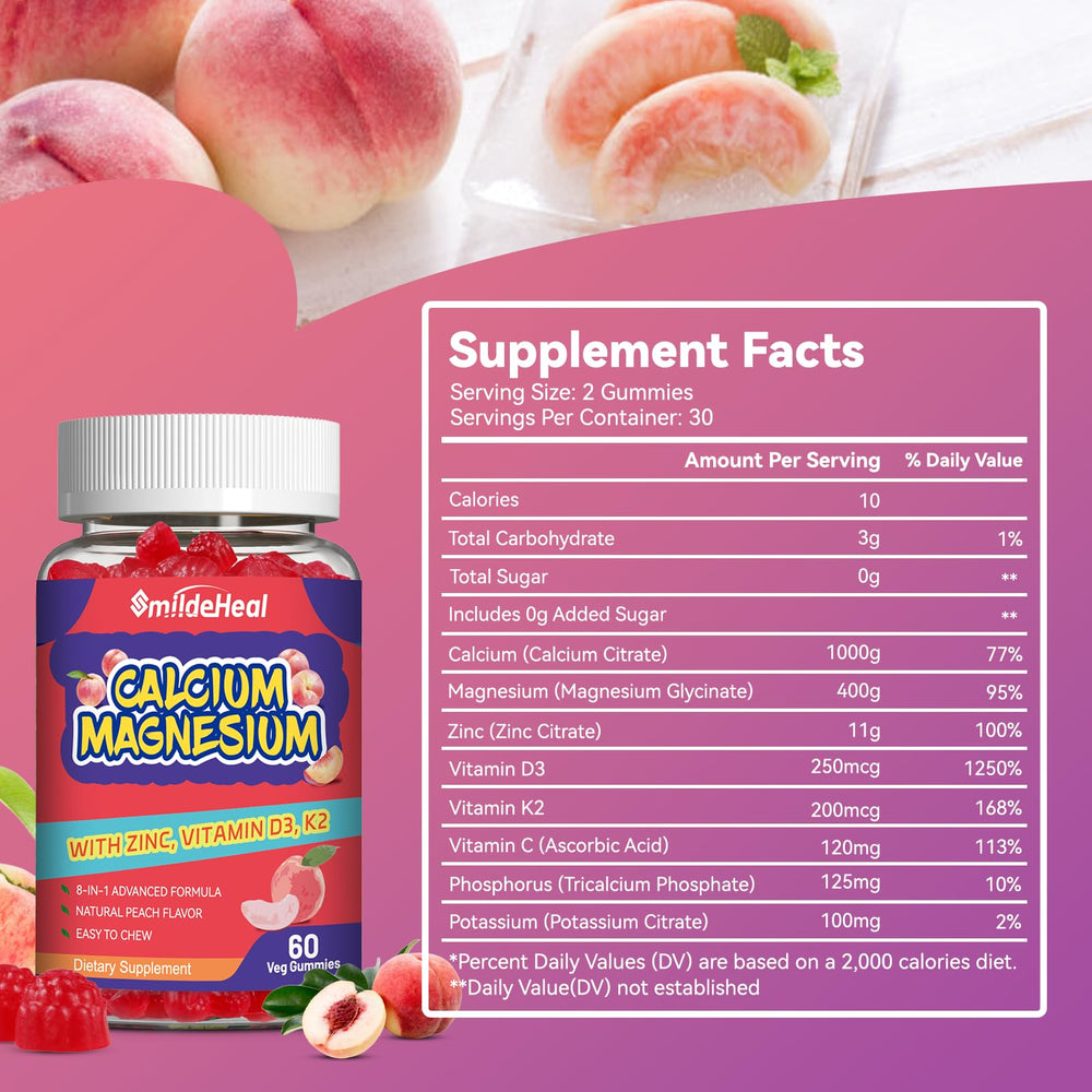 Calcium magnesium zinc gummies with vitamin D3 mixed berry flavor