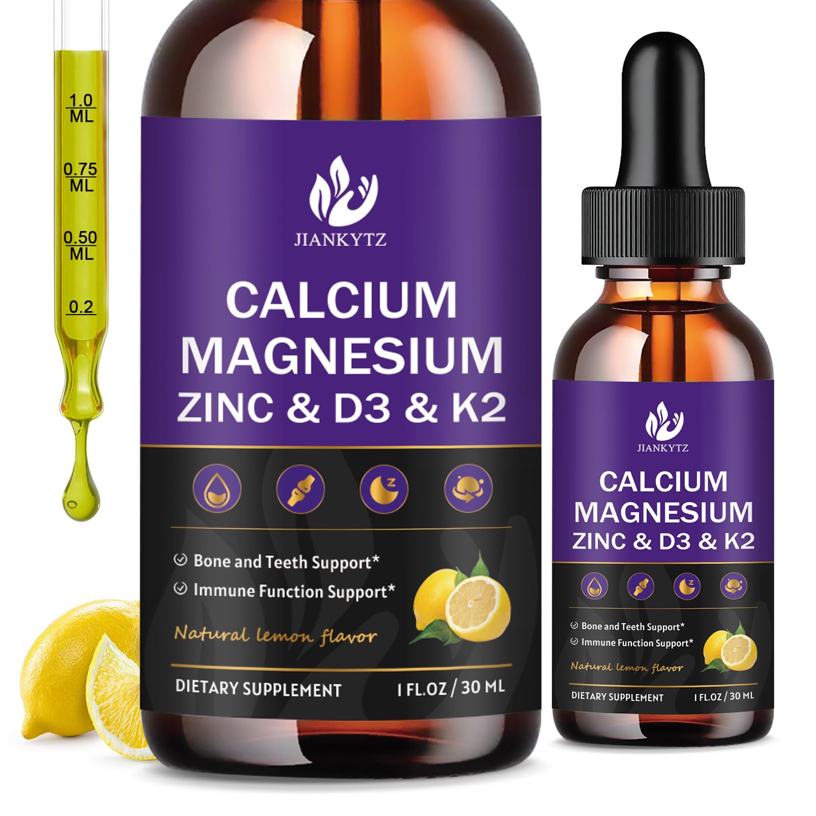 Bottle of Calcium Magnesium Zinc Liquid Drops