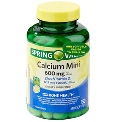 Front view of Calcium Plus Vitamin D3 Mini Softgels bottle