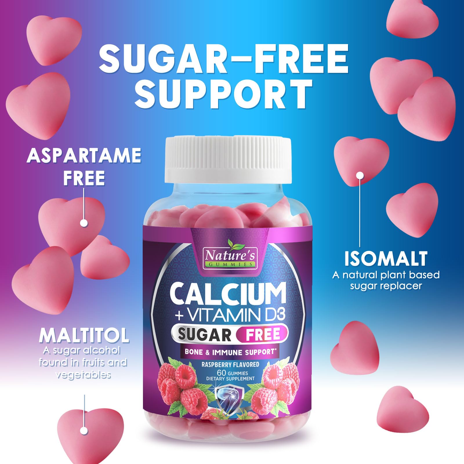 Adult calcium gummies supporting immune health