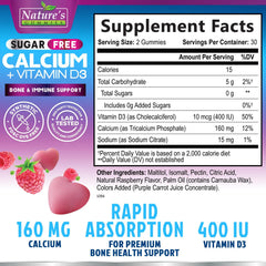 Close-up of sugar-free calcium gummies with Vitamin D3