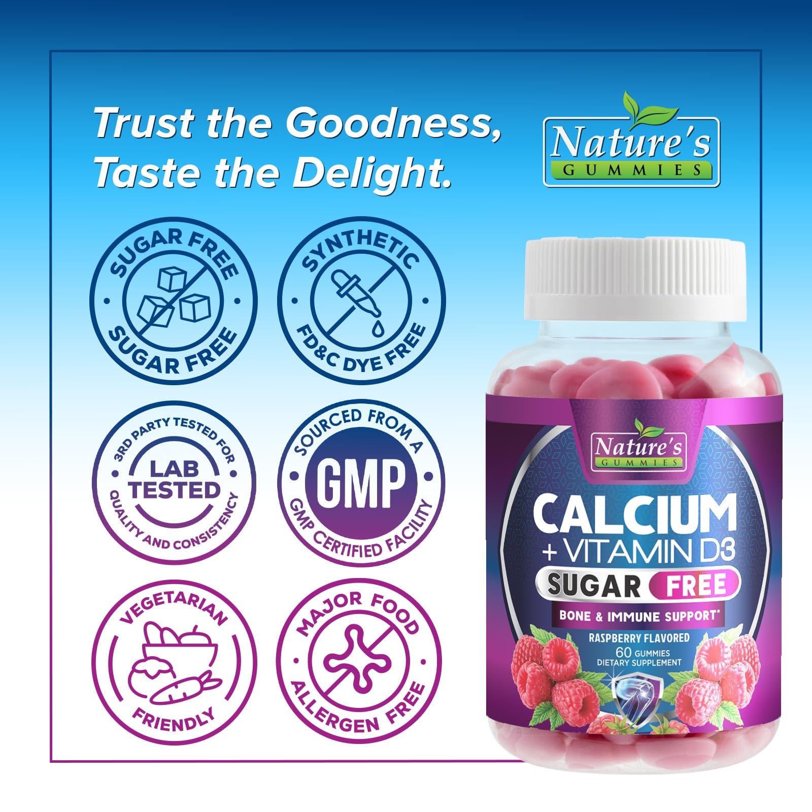 Detail shot of gummy vitamins with calcium and D3