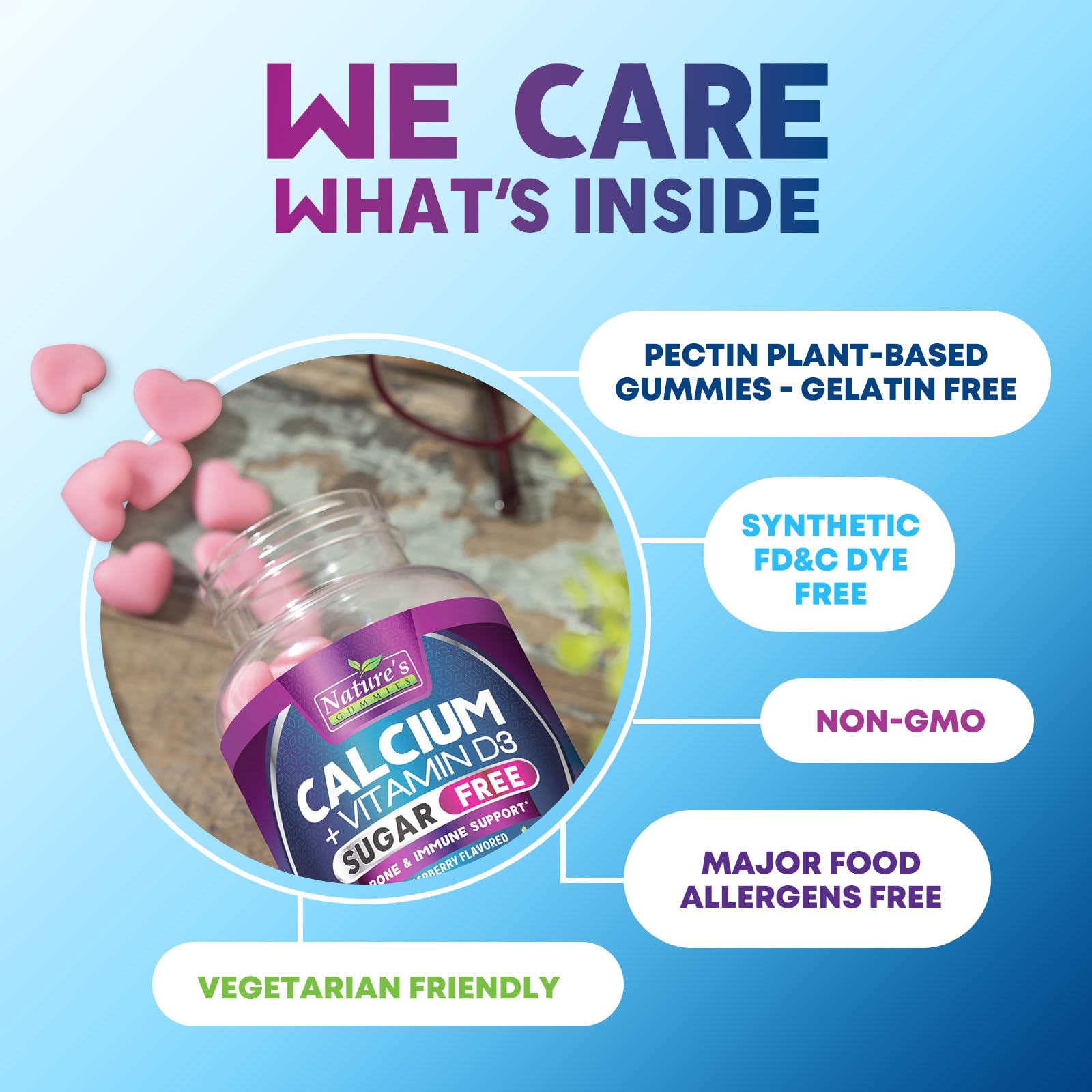 Sugar-free calcium gummies product shot