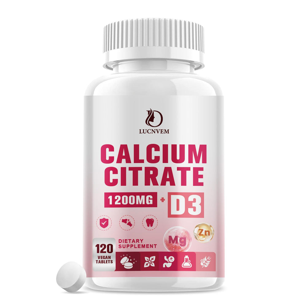 Bottle of Calcium Citrate 1200mg with Vitamin D3 supplement