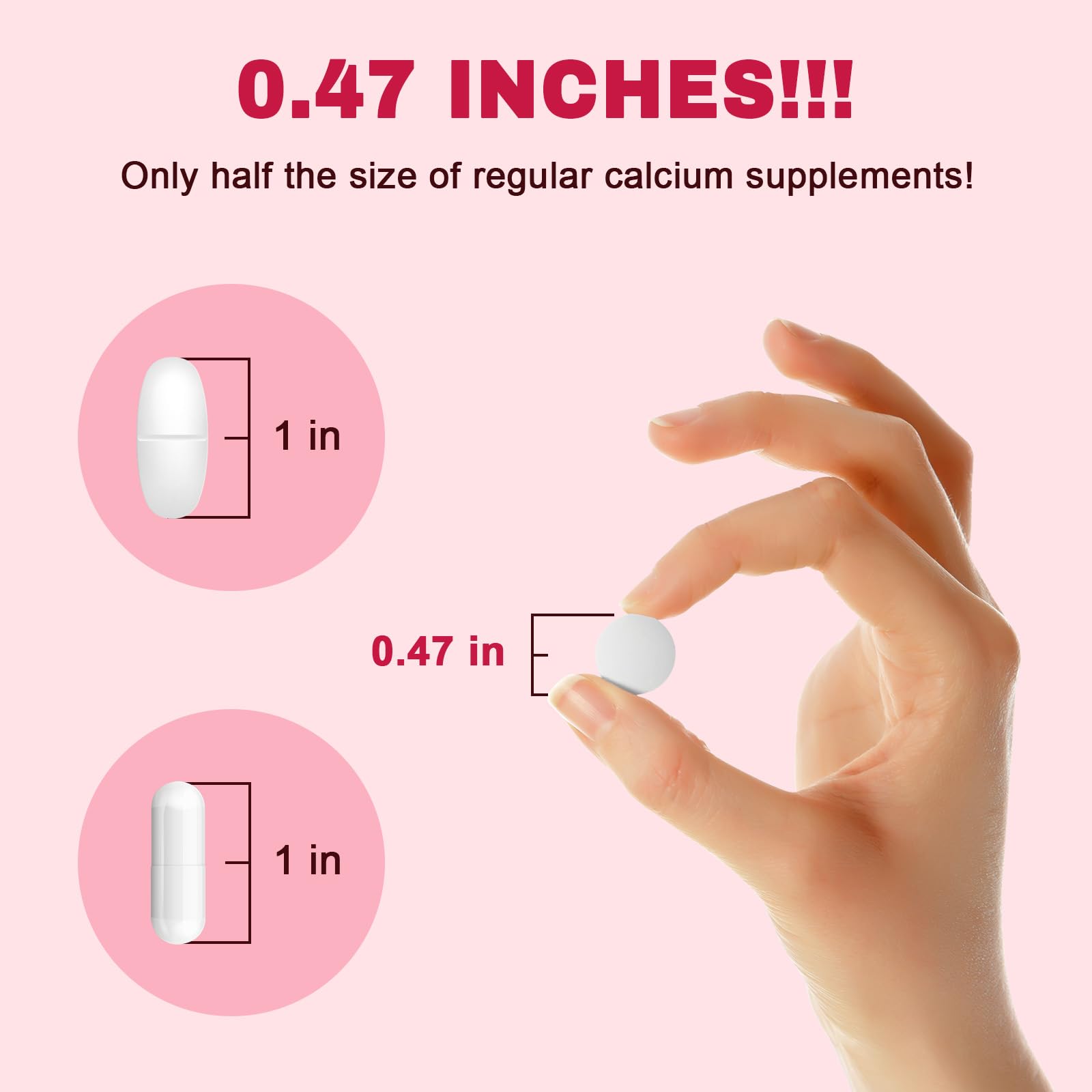 Ingredients including calcium citrate, magnesium glycinate, zinc, and vitamin D3