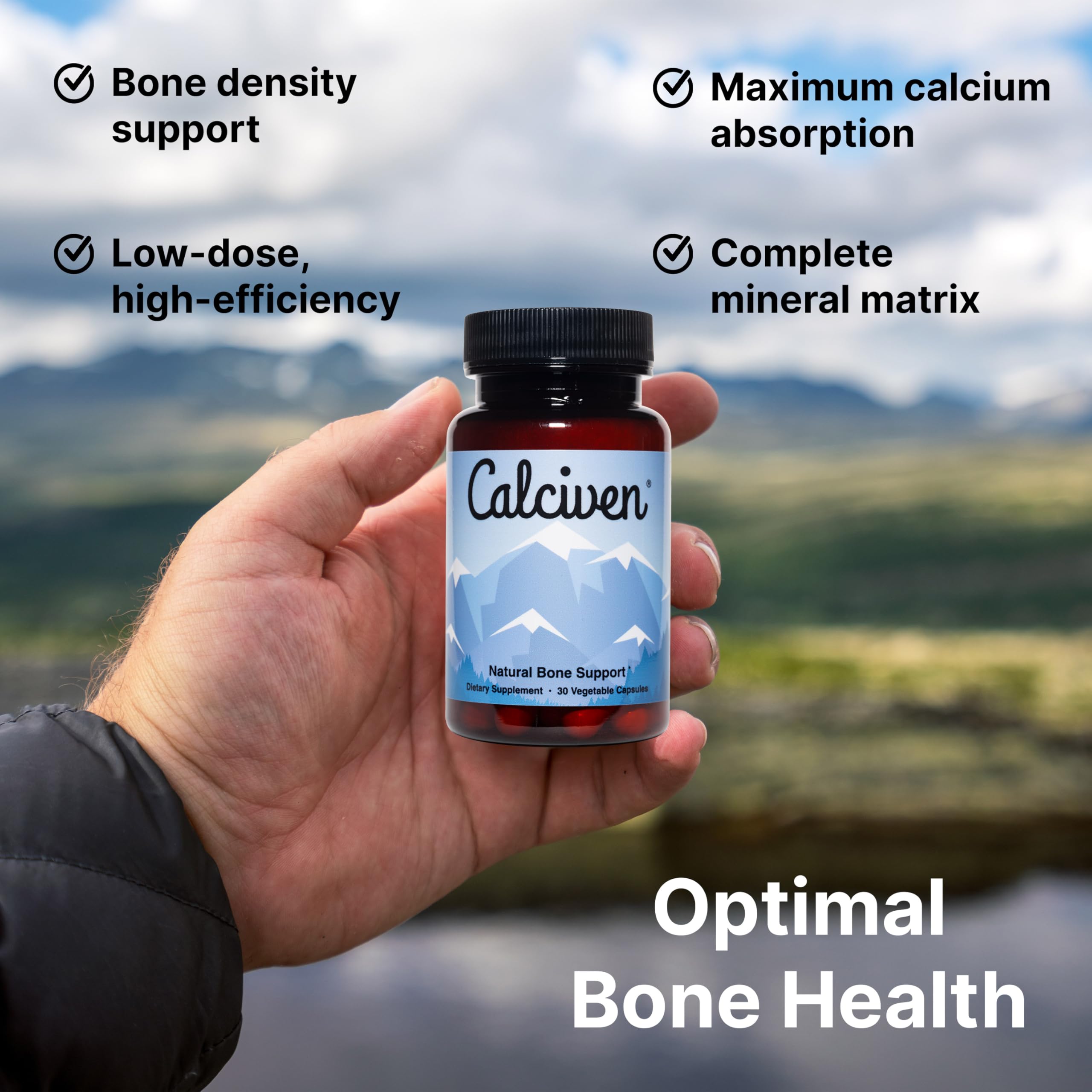 Calciven bottle with label close up