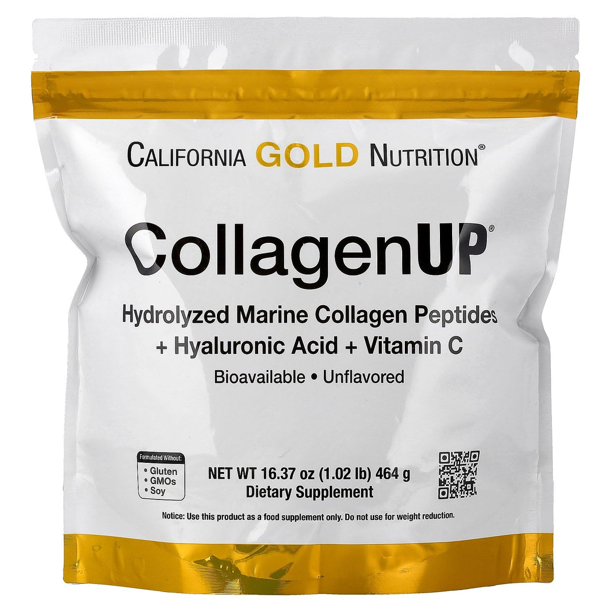 California Gold Nutrition CollagenUP unflavored collagen supplement container