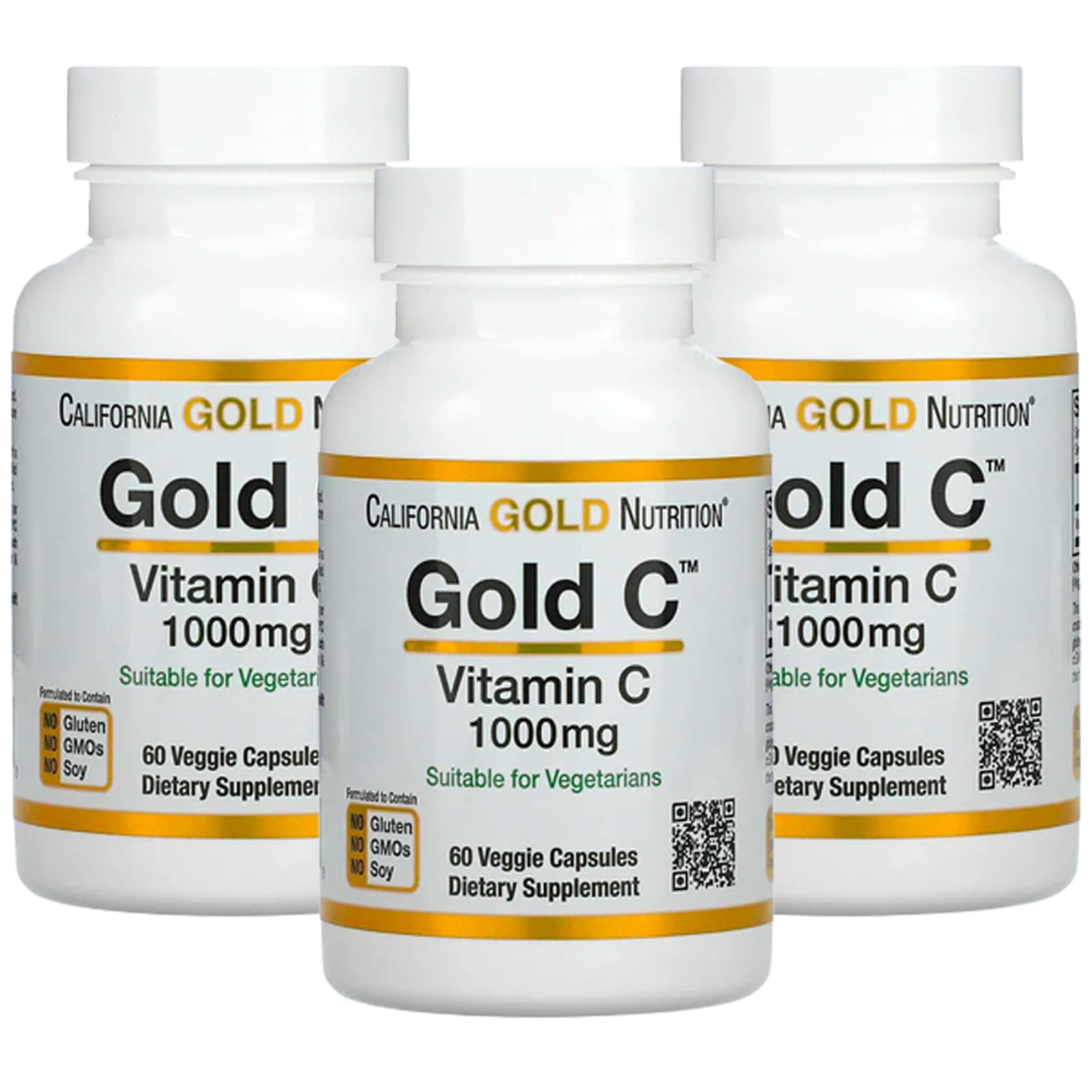 California Gold Nutrition Gold C 1000 mg Vitamin C - 60 veggie capsules - 3 pack