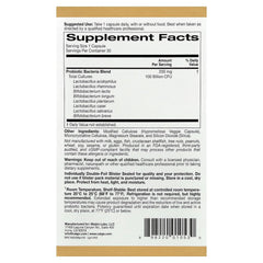 Label highlighting 100 billion CFU and eight strains