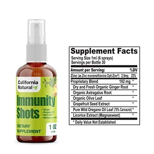 1oz bottle of immunity shots with labeled packaging