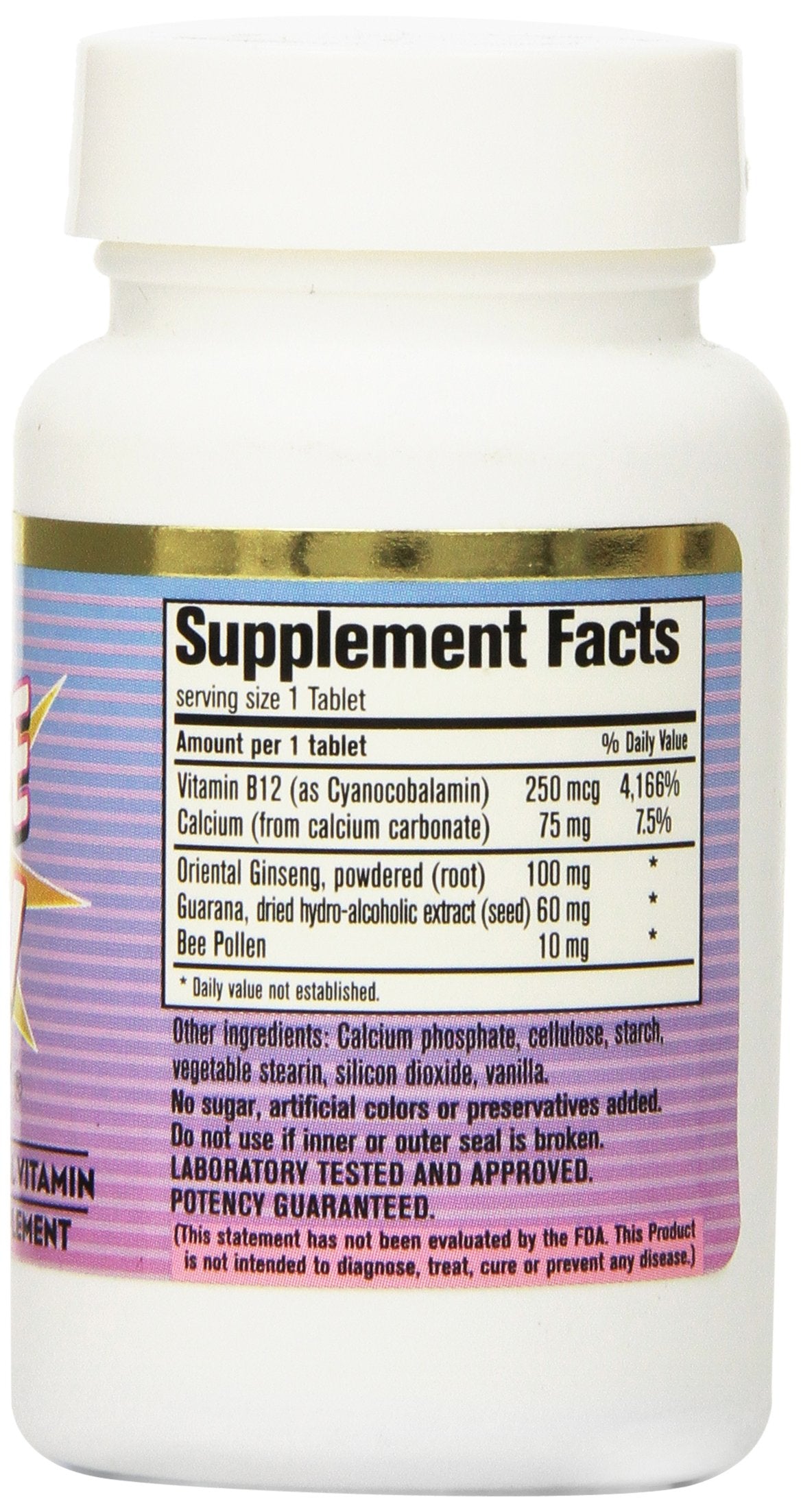Close-up of California Natural Pick Me Up Vitamin packaging