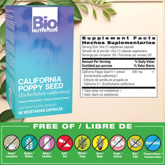 Close-up of California Poppy 60-veg capsules