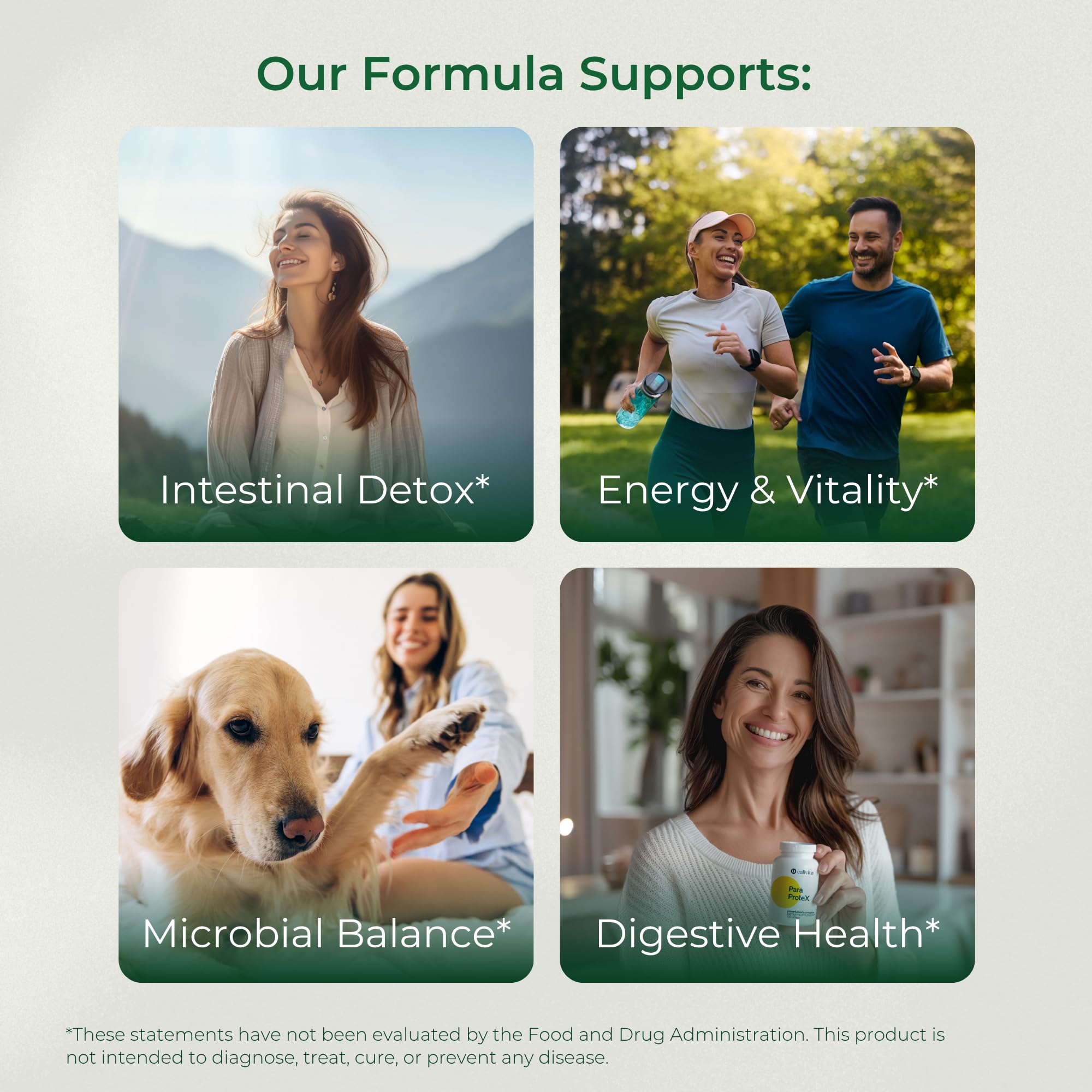 Calivita ParaProteX immune and skin support highlights whole-body wellness.