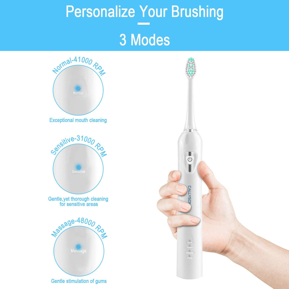 White CALLYSONIC sonic toothbrush - back view