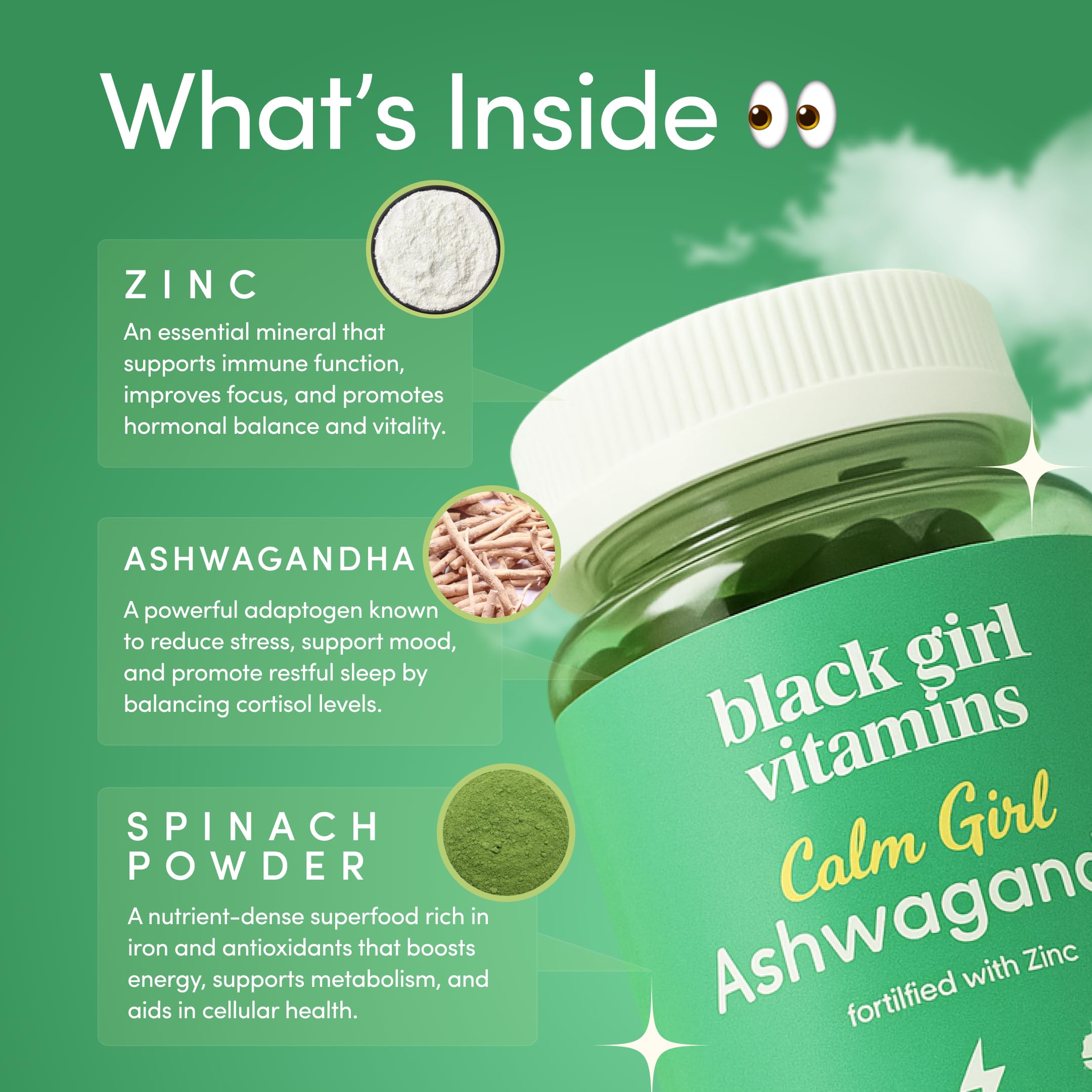Close-up of Calm Girl Ashwagandha + Zinc Gummies