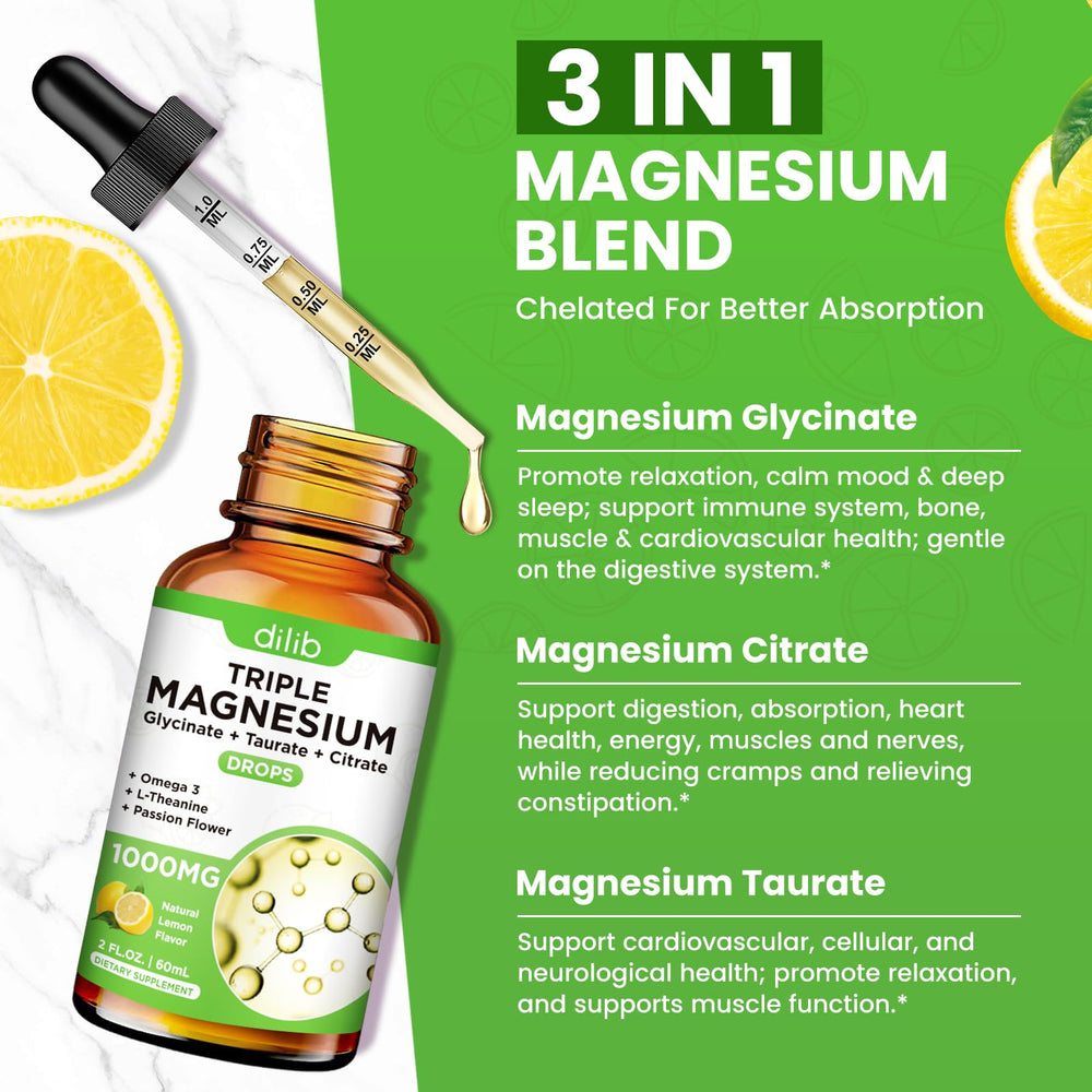 Calm magnesium drops ingredients and bottle design