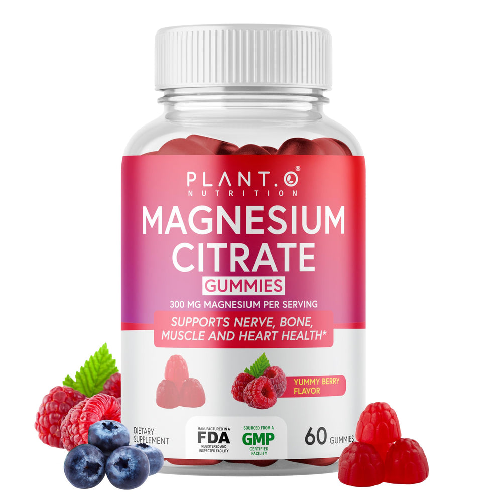 Bottle of Calm Magnesium Gummies raspberry flavor