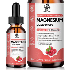 Calm Magnesium Liquid Drops bottle with Raspberry flavor (2 oz)