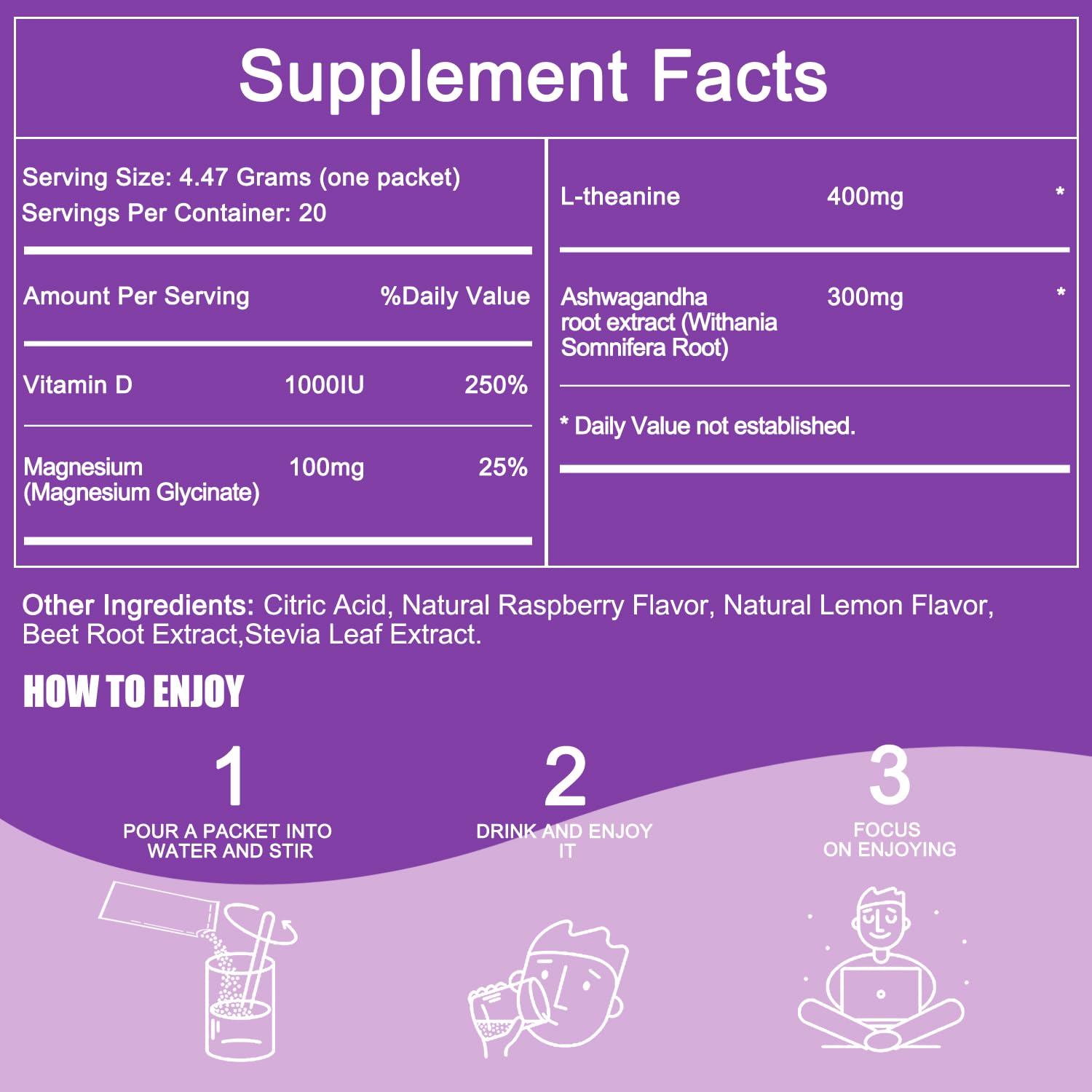 Scooping Calm Magnesium Powder into a glass of water