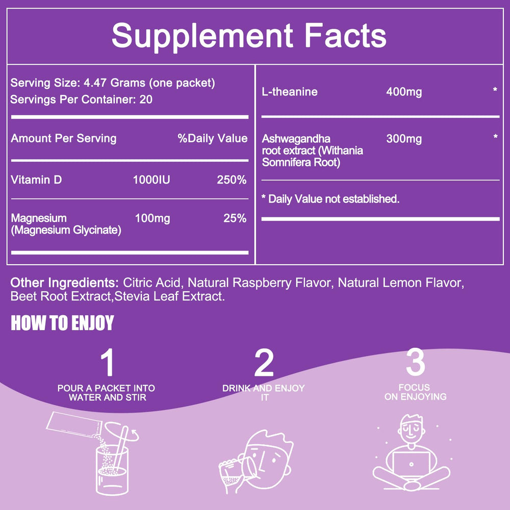 Scooping Calm Magnesium Powder into a glass of water