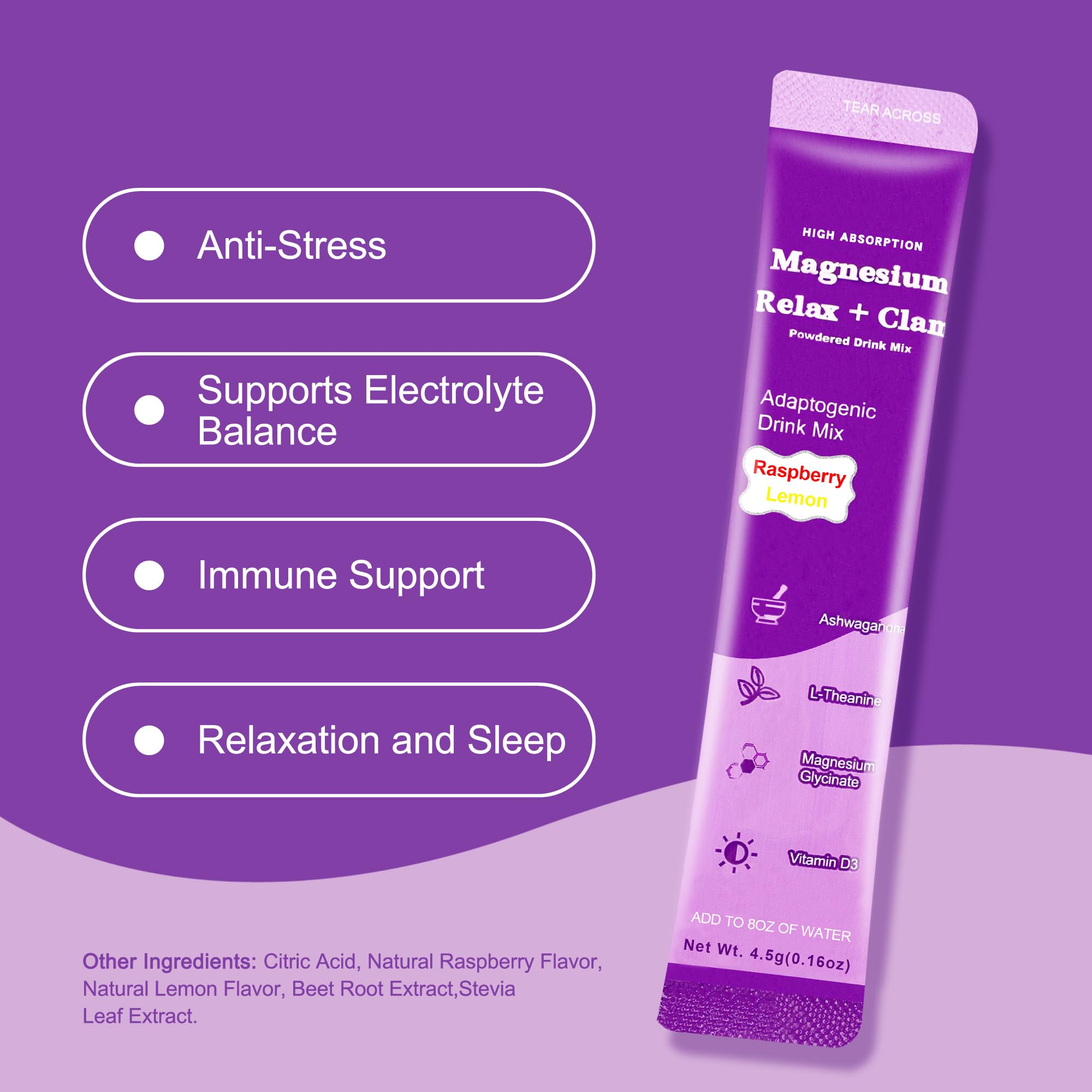 20-pack Calm Magnesium Powder sachets laid out