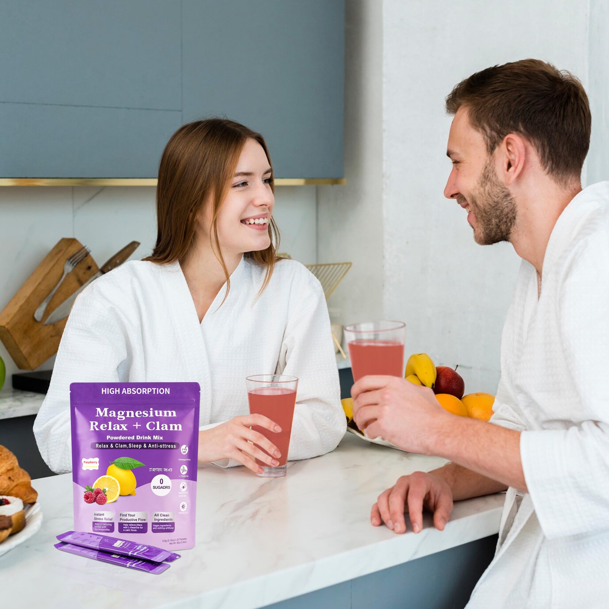 Lifestyle scene promoting relaxation and sleep with Calm Magnesium Powder