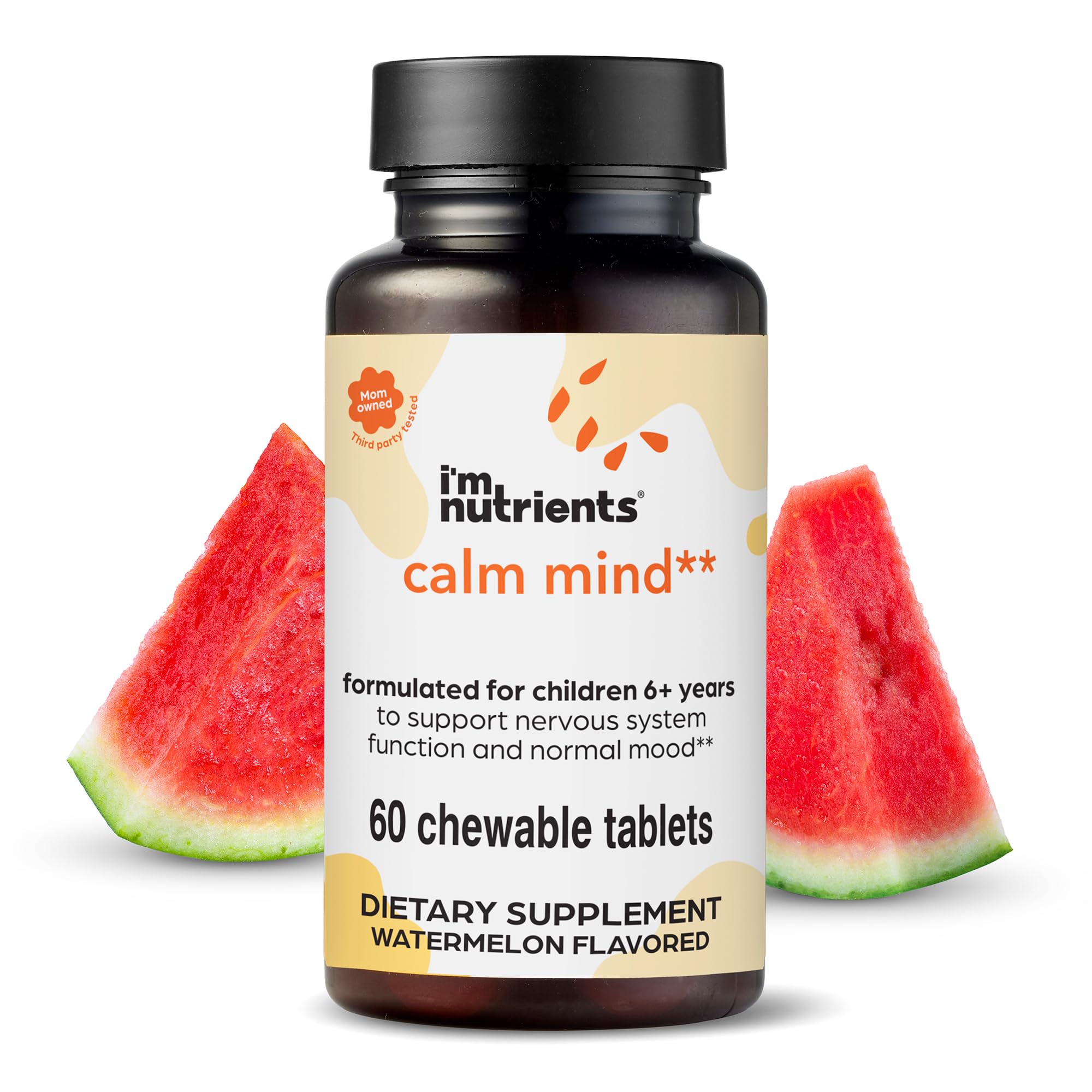 I’m Nutrients Calm Mind kids saffron chewables bottle with 60 tablets