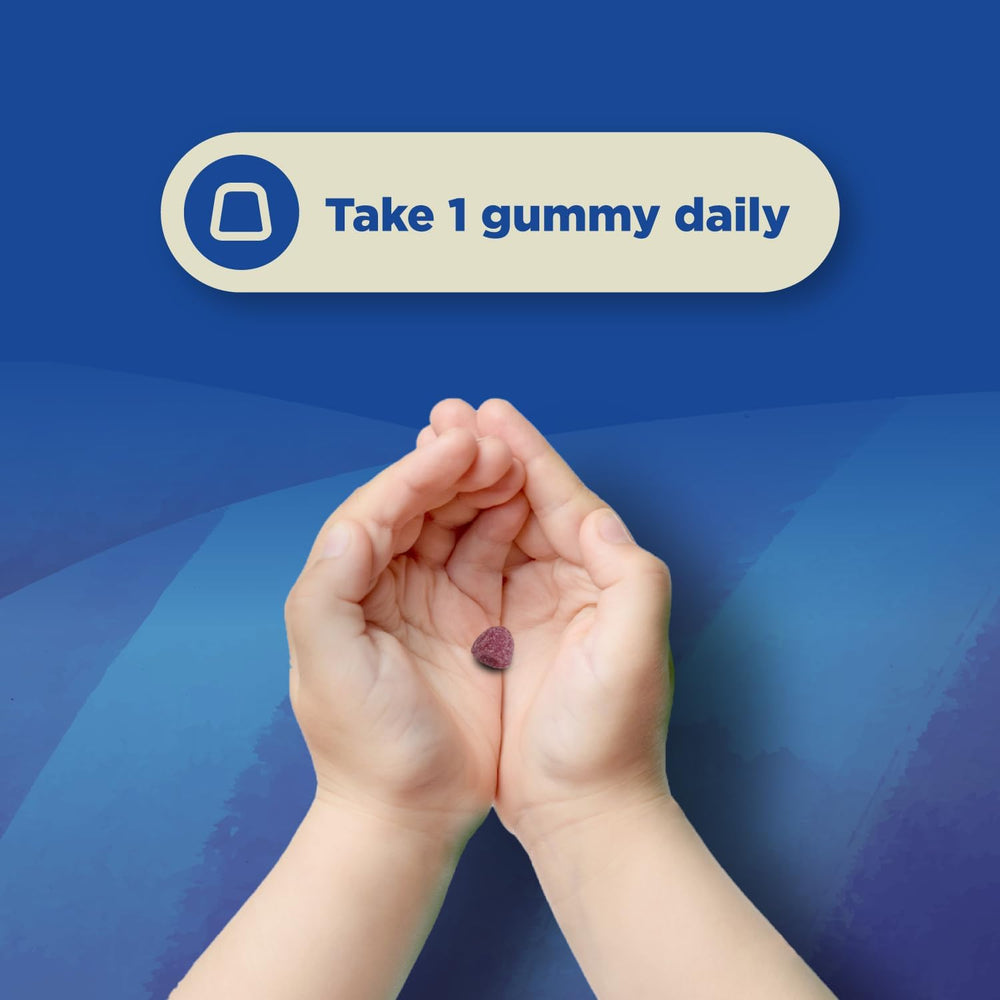 Graphic illustrating calm and relaxation benefits of kids magnesium gummies