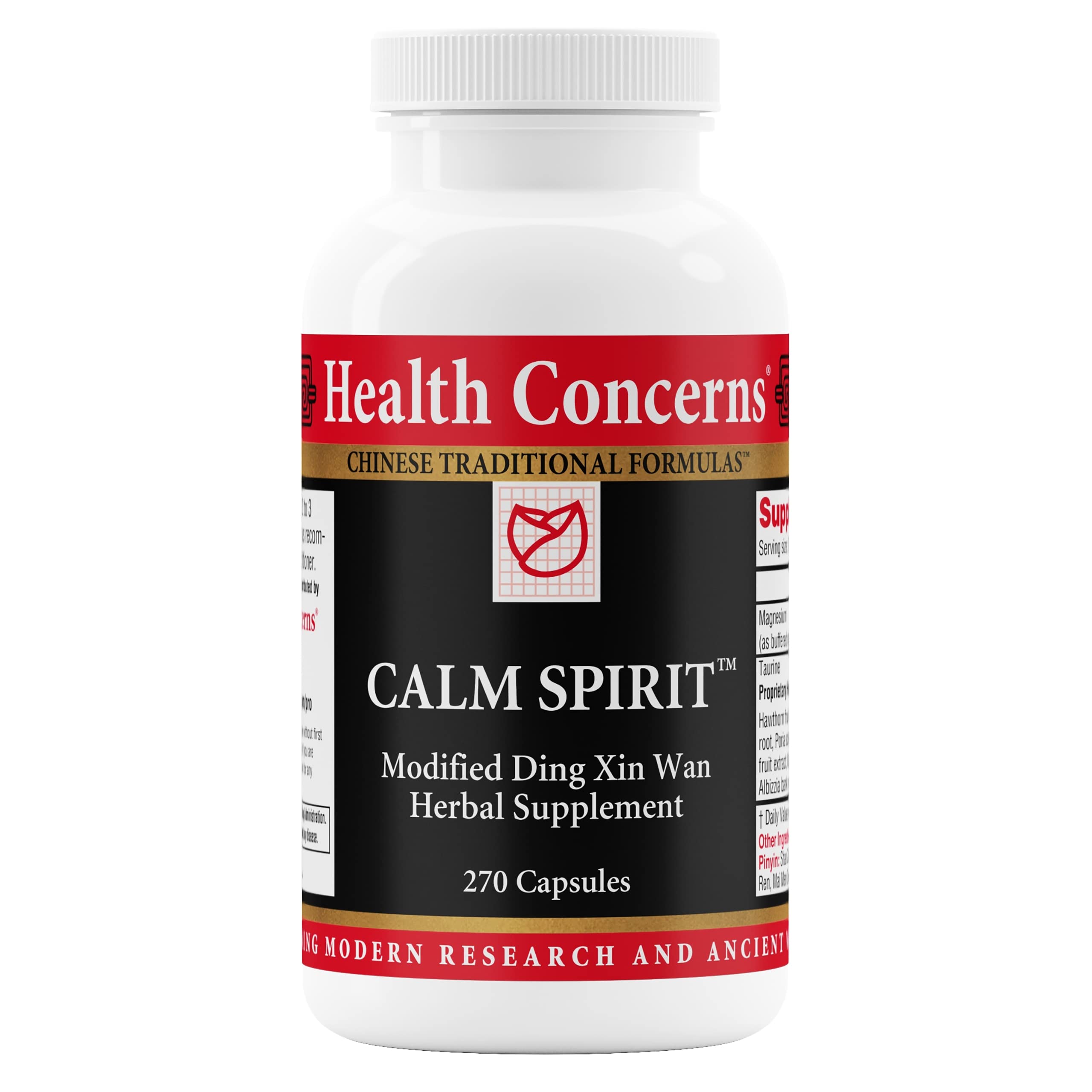 Health Concerns Calm Spirit bottle and capsules for stress relief
