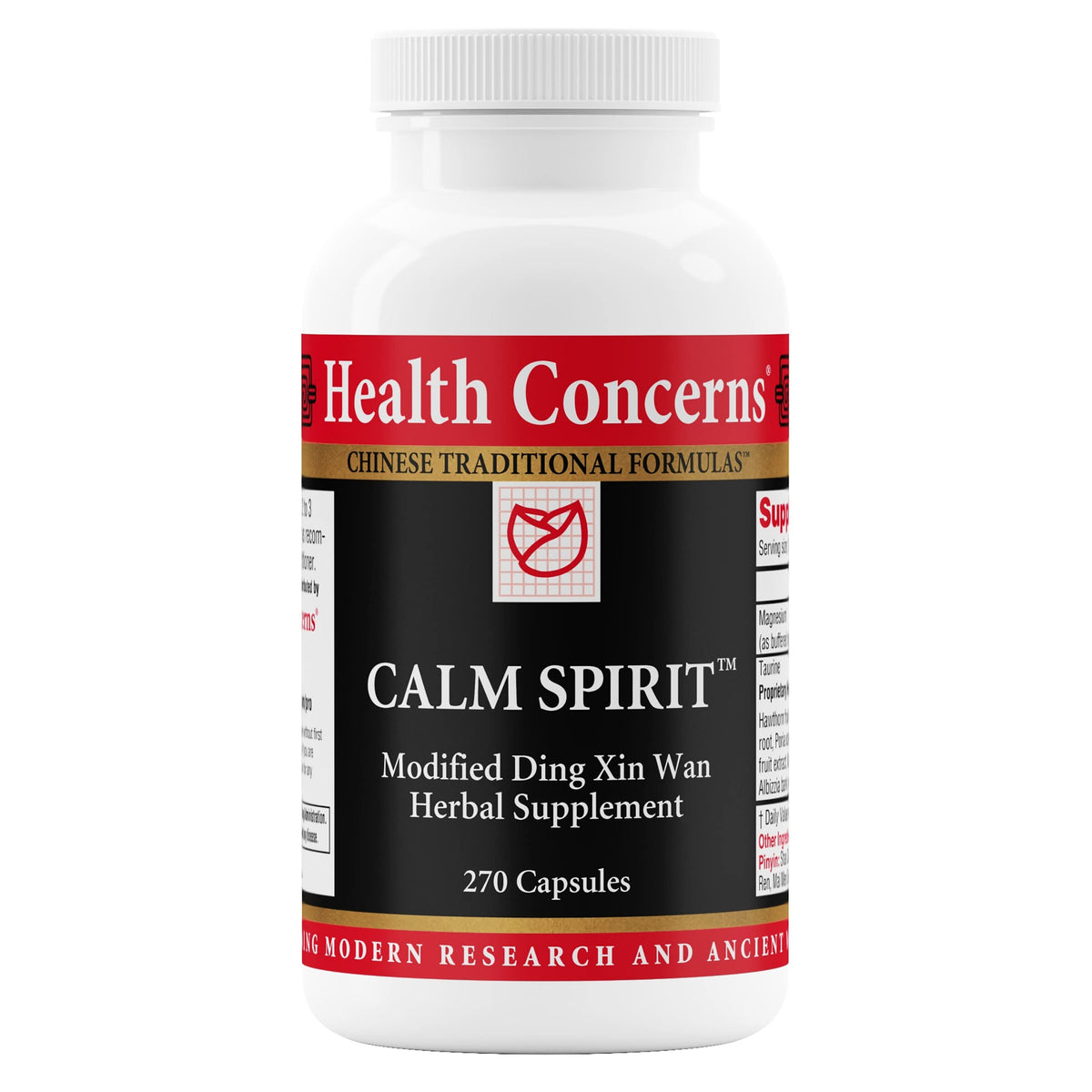 Health Concerns Calm Spirit bottle and capsules for stress relief