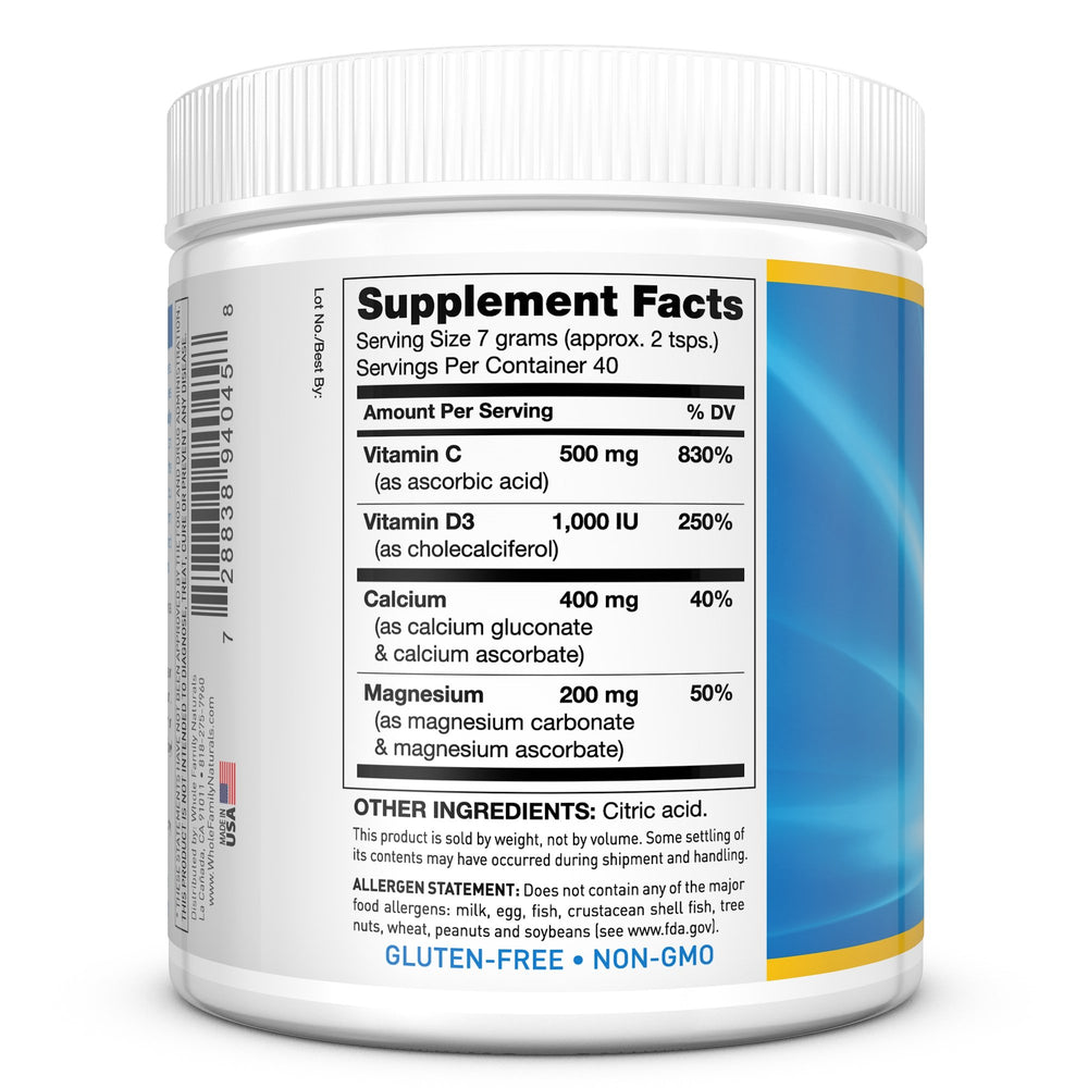 Serving suggestion: CalMag Plus dissolved in hot water with juice