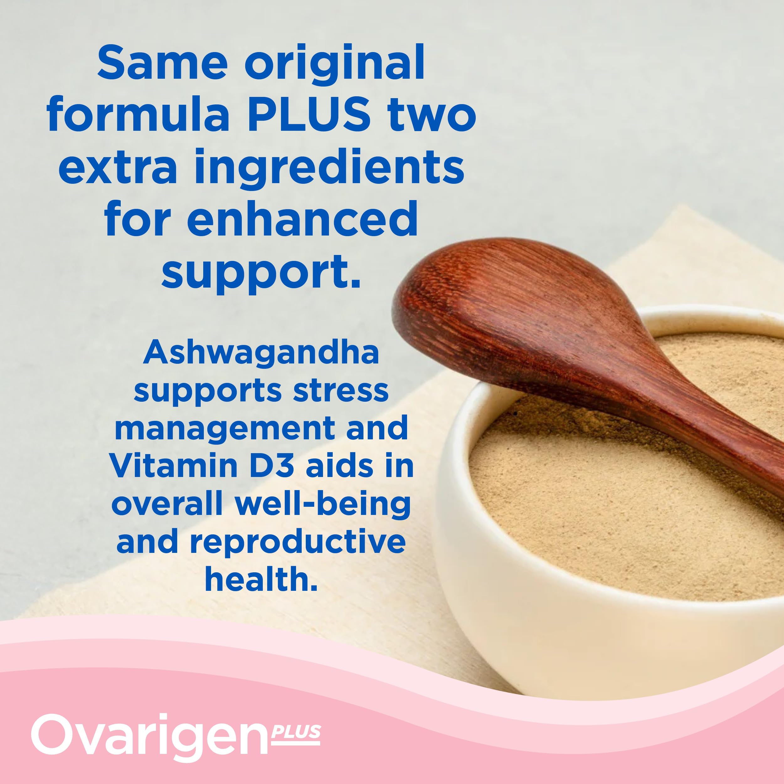 Vegan and additive-free CalmCo Ovarigen Plus packaging label