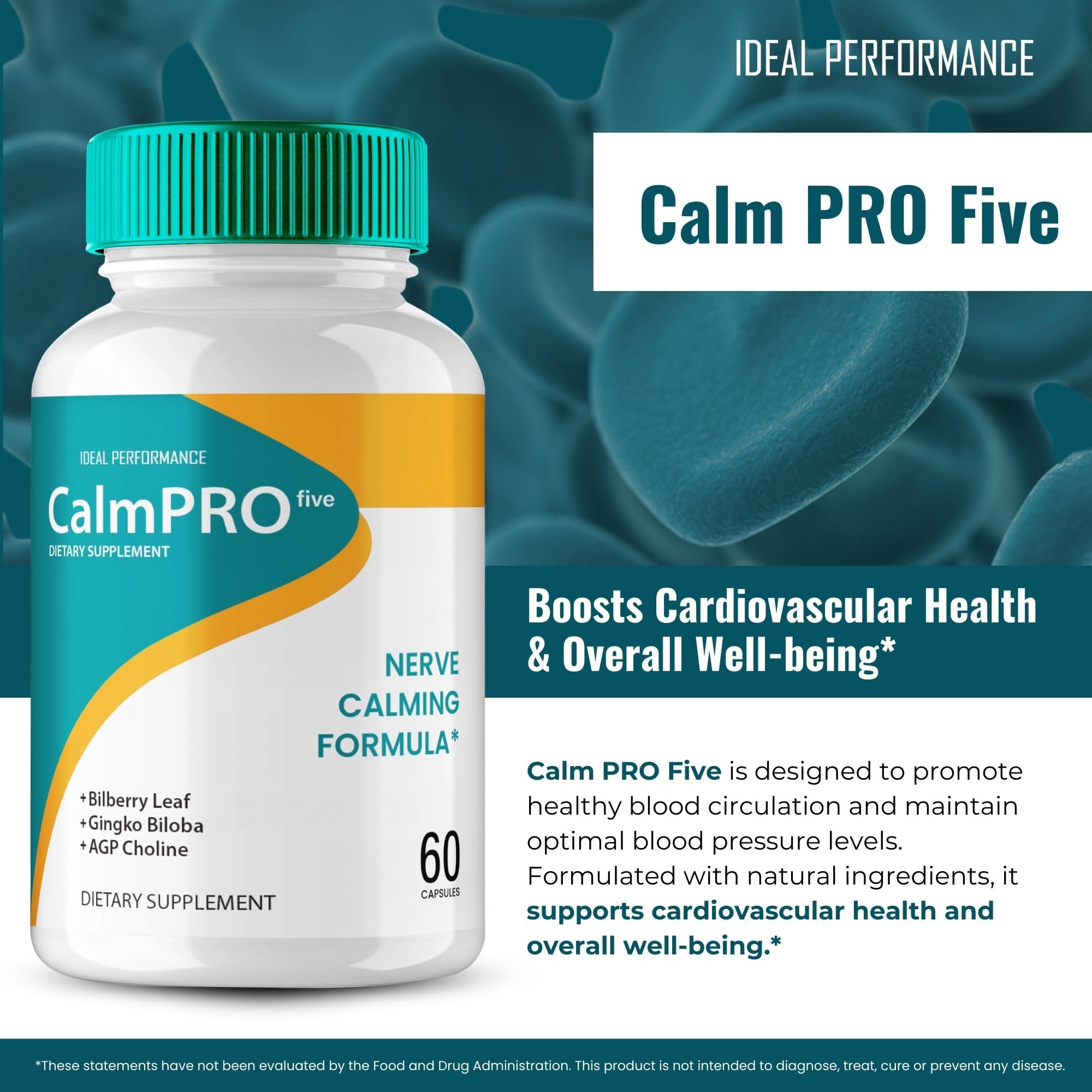 Close up of Calm Pro 5 Nerve Health Supplement pills
