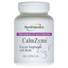 CalmZyme hero image with bottle and label