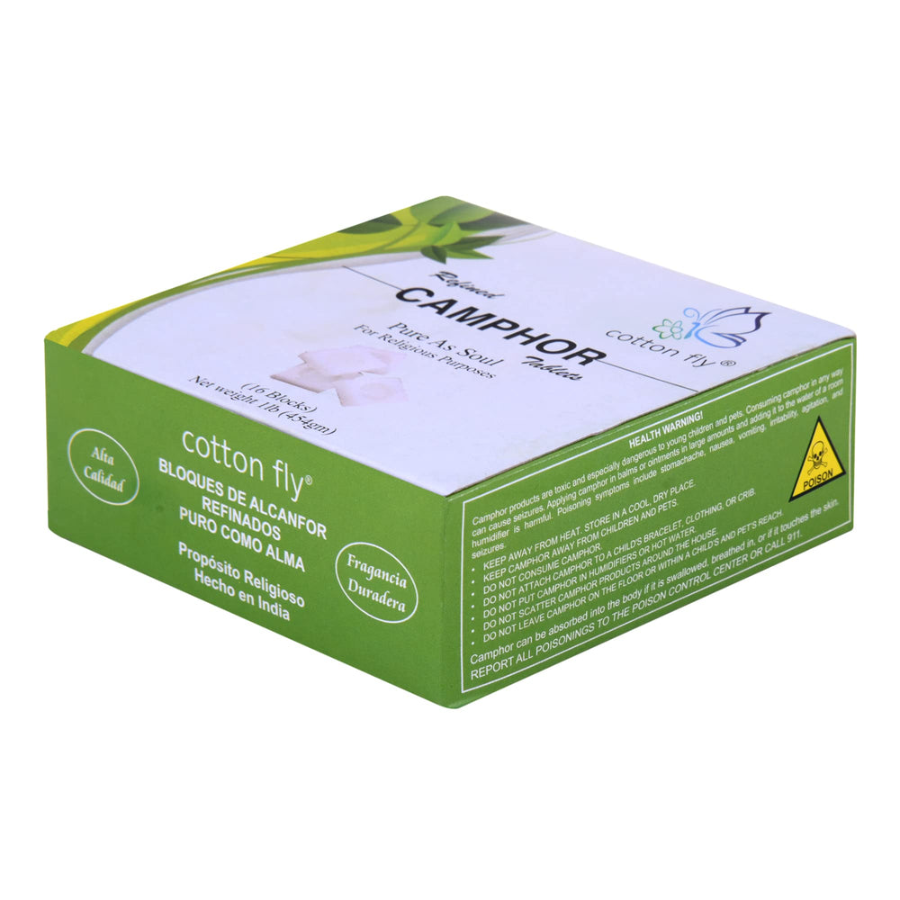 Front view of Camphor Blocks Refined (16 blocks, 64 tablets) in packaging