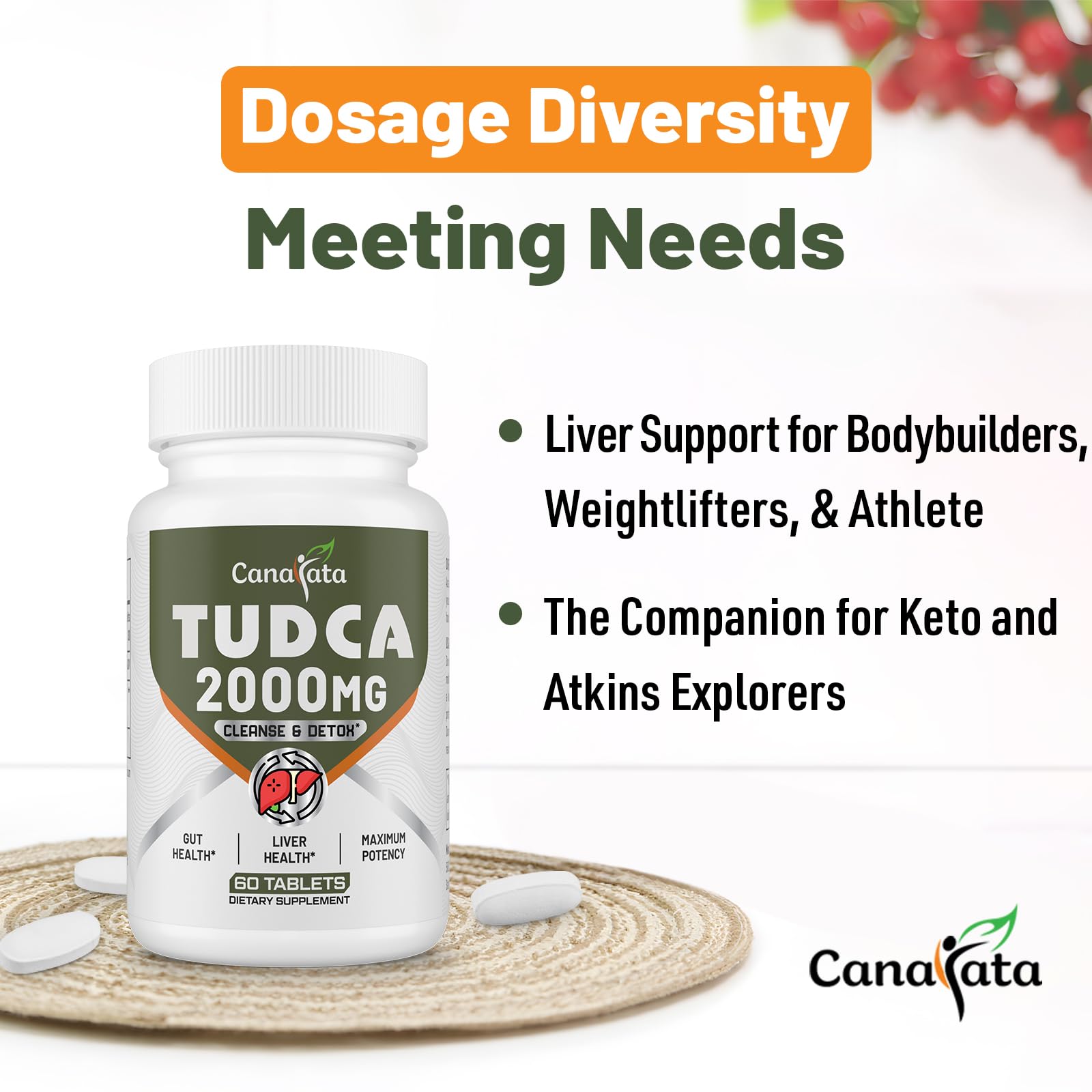 Supplement facts panel for Canarata TUDCA