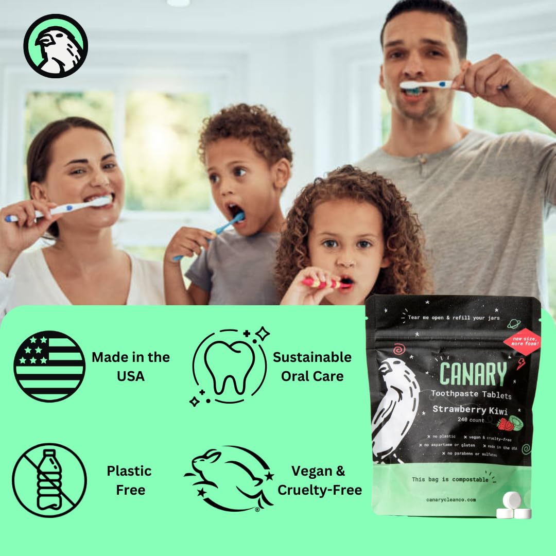 Tablet chew and foaming action for thorough cleaning