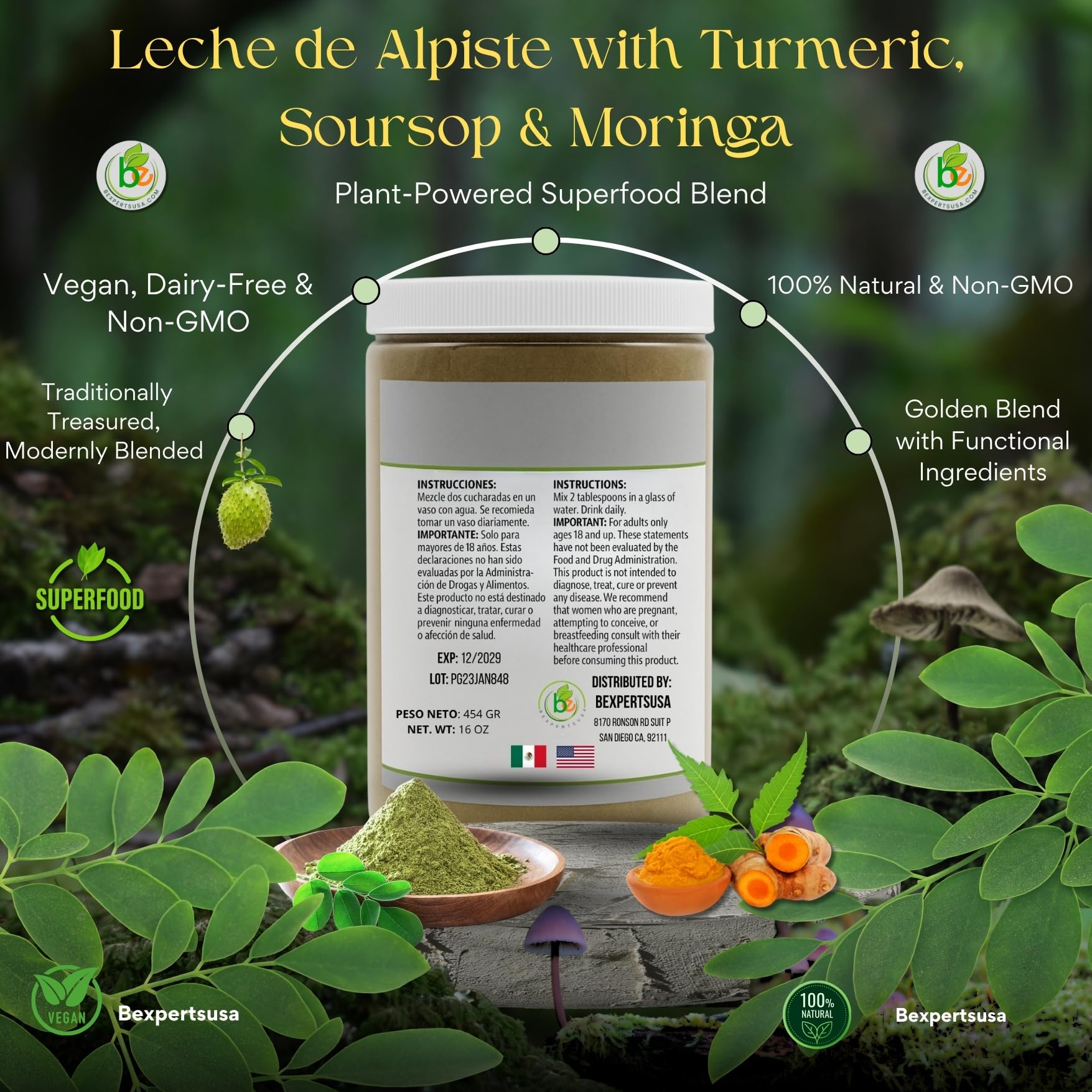 Product packaging and branding for Bexpertsusa premium blend