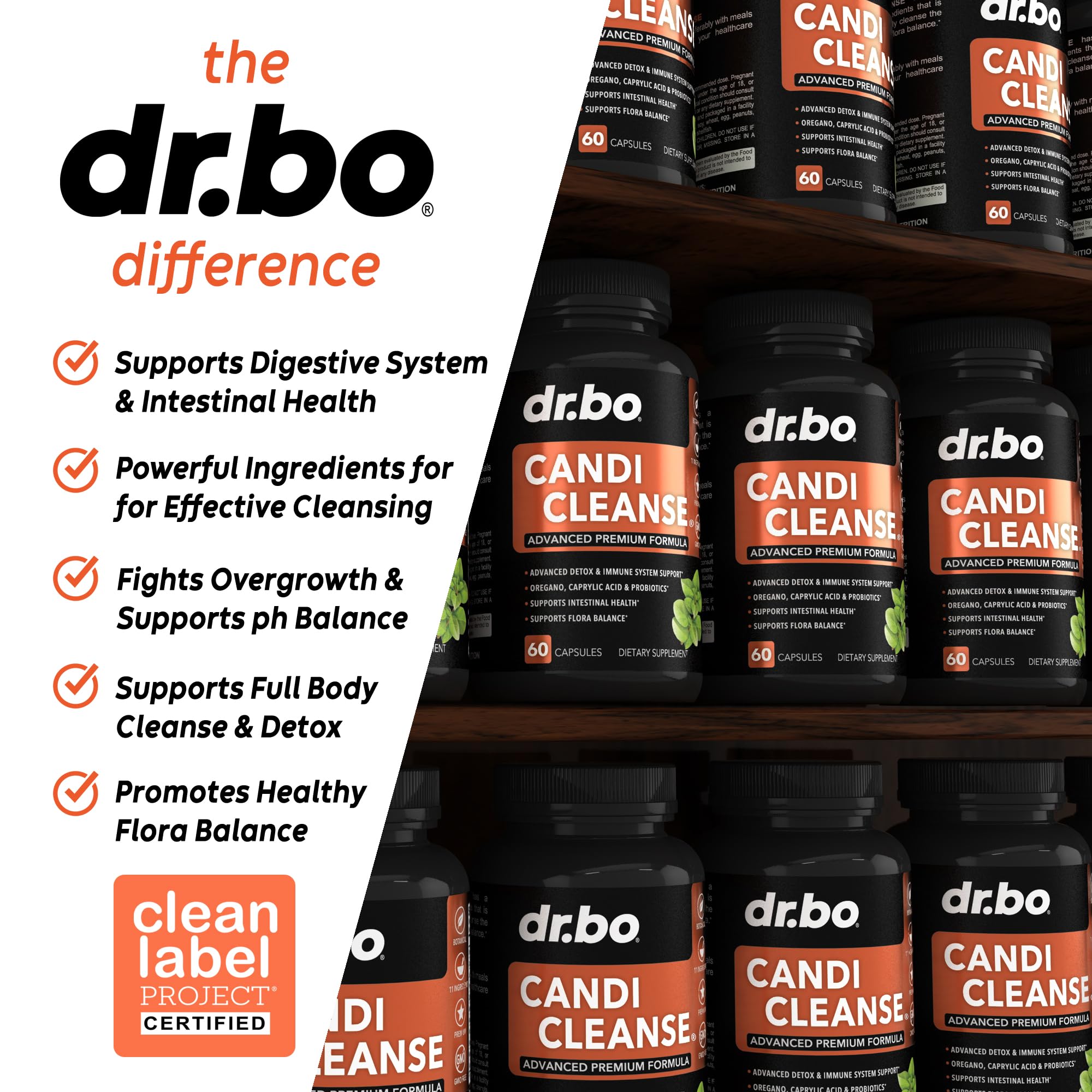Candi Cleanse ingredients listed on bottle label