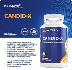 BioMatrix Candid-X bottle close-up showing berberine