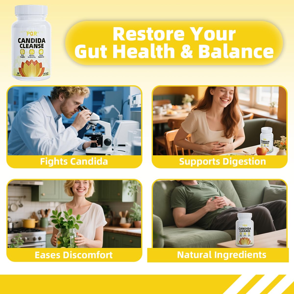 Candida Cleanse bottle back label