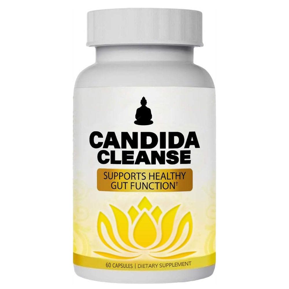 Candida Cleanse bottle front view supports digestive balance and daily wellness.